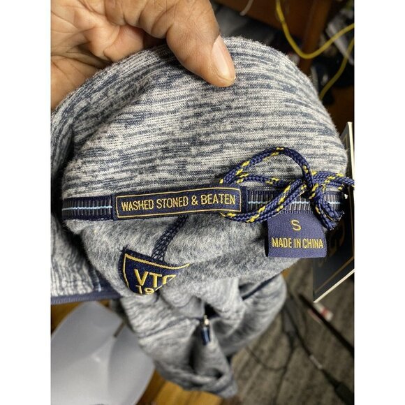 Vintage 1946 Washed Stoned Beaten Mens Space Dyed Fleece‎ Quarter Zip Sweatshirt - Picture 7 of 10